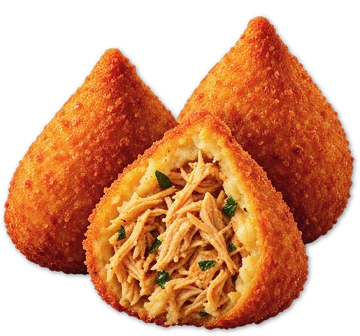 Coxinhas de pollo, una abierta